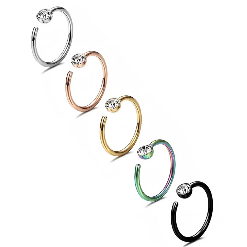 5 unidades de aros para la nar - Body Jewelry Surgical Steel reseña y precio