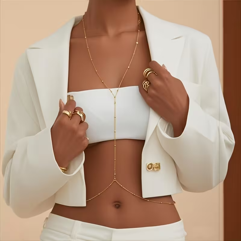 Cadena de Cuerpo Bohemia con C - Body Jewelry For You reseña y precio